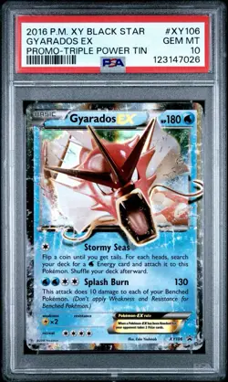 PSA 10 Gyarados EX Holo XY106 2016 Pokemon XY Triple Power Tin Black Star Promo - Image 1