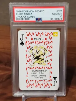 1996 Pokemon Electabuzz Red Back Poker Playing Card Jack of Clubs - PSA 10 - Image 1