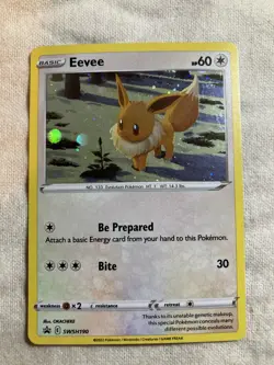 Pokemon TCG Eevee Black Star Promo SWSH190 Cosmos Holo Card NM Condition - Image 1