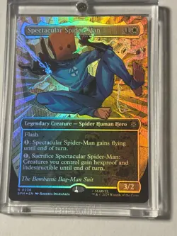 MTG Spectacular Spider-Man (0236) (Borderless) (Textured Foil) BAG MAN SUIT - Image 1