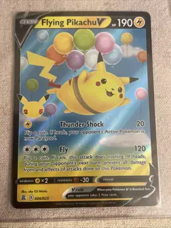 Pokemon Pokemon TCG Flying Pikachu V 006/025 Celebrations Full Art Rare Holo - Image 1