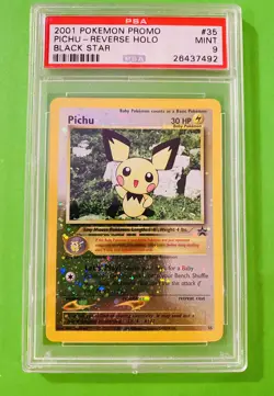 2001 Pokemon Pikachu Reverse Holo Black Star Promo 35/53 Psa 9 - Image 1