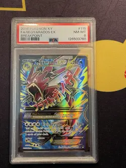 2016 POKEMON XY BREAKPOINT #115 FULL ART/M GYARADOS EX PSA 8 - Image 1