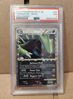 2010 Pokemon HG&SS Tyranitar Prime Holo 88/95 Holo Unleashed PSA 7 NM - Image 1