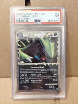 2010 Pokemon HG&SS Tyranitar Prime Holo 88/95 Holo Unleashed PSA 7 NM - Image 4