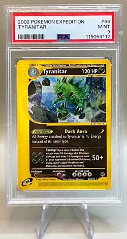Pokemon Tyranitar #66/165 Non-Holo Rare - 2002 Expedition Set - PSA 9 (MINT)! - Image 1