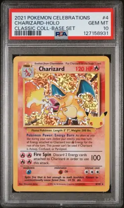 Pokemon Charizard Celebrations 4/102 Classic Holo Rare PSA 10 GEM MINT - Image 1