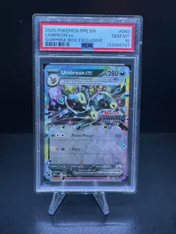 PSA 10 UMBREON EX #060 STAMPED 2025 POKEMON PRISMATIC EVOLUTIONS SURPRISE BOX - Image 1