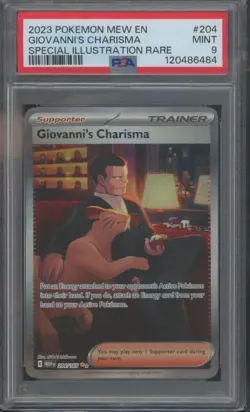 Pokemon TCG Giovanni's Charisma 204/165 Scarlet & Violet 151 Illustration PSA 9 - Image 1