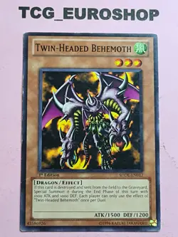 TWIN-HEADED BEHEMOTH ● YUGIOH ● SDDL ● 2011 ● COMMON ● EN ● 1st ED ● LP ● #137 - Image 1