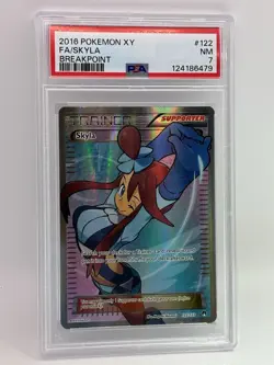2016 Pokemon XY BreakPoint Skyla #122 Full Art Trainer PSA 7 Graded TCG Card - Image 2
