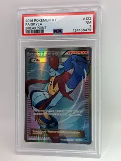 2016 Pokemon XY BreakPoint Skyla #122 Full Art Trainer PSA 7 Graded TCG Card - Image 3