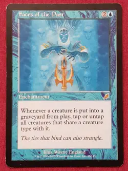 Magic The Gathering SCOURGE FACES OF THE PAST blue card MTG - Image 1