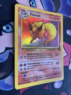 Pokemon TCG Flareon Jungle 3/64 Holo Unlimited Holo Rare Vintage 1999 Card LP - Image 2