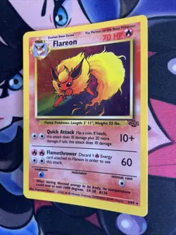 Pokemon TCG Flareon Jungle 3/64 Holo Unlimited Holo Rare Vintage 1999 Card LP - Image 3