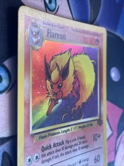 Pokemon TCG Flareon Jungle 3/64 Holo Unlimited Holo Rare Vintage 1999 Card LP - Image 4