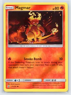 Magmar 21/236 2019 S&M Unified Minds Pokemon Card Reverse Holo Common - Image 1