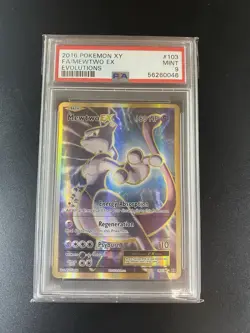 PSA 9 Mewtwo EX 103/108 | Full Art Holo Rare XY Evolutions Mint Pokemon Slab! - Image 1