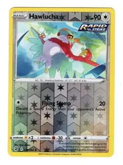 Pokemon TCG Hawlucha SWSH Fusion Strike 216/264 Reverse Holo Uncommon Card NM - Image 1