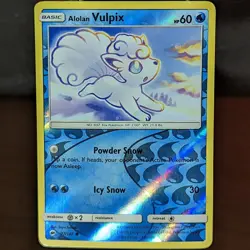 Alolan Vulpix 27/147 LP/NM Reverse Holo Burning Shadows Pokemon Card snowy fox - Image 1