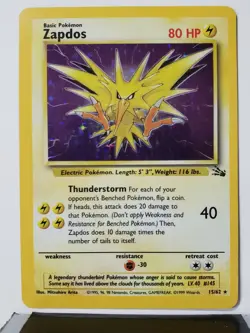 HOLO Zapdos 15/62 - VLP / NM - RARE 1999 Fossil Pokemon Card - $2 Flat Shipping - Image 1