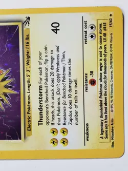 HOLO Zapdos 15/62 - VLP / NM - RARE 1999 Fossil Pokemon Card - $2 Flat Shipping - Image 5