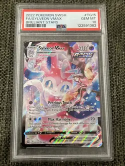 PSA 10 Gem Mint Sylveon VMAX TG15/TG30 Brilliant Stars Trainer Gallery Pokemon - Image 1