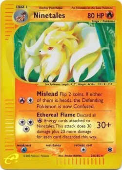 Pokemon TCG - Ninetales - 21/165 - Reverse Holo - Rare - Expedition [Near Mint] - Image 1