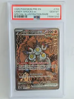 2025 POKEMON PRISMATIC EVOLUTIONS SPECIAL ILLUSTRATION SANDY SHOCKS EX PSA 10 - Image 1