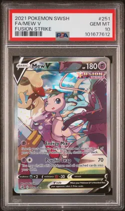 2021 POKEMON SWORD & SHIELD FUSION STRIKE #251 FULL ART/MEW V PSA 10 - Image 1