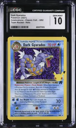 CGC 10 Pokemon TCG 2021 Celebrations Classic 8/82 Dark Gyarados Team Rocket Holo - Image 1