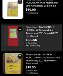 Pokemon Card - PIKACHU HOLOGRAM RARE McDonalds 25th Anniversary 2021 Promo - Image 2
