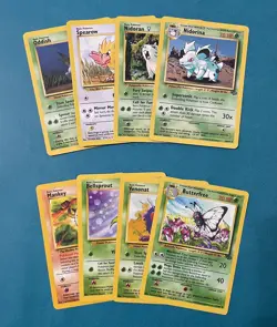 Pokemon TCG: Jungle Set Lot with Butterfree, Regular, English, HP (8 Cards) - Image 1