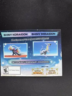 POKEMON SCARLET / VIOLET -SHINY MIRAIDON OR SHINY KORAIDON CODE CARD UNSCRATCHED - Image 2
