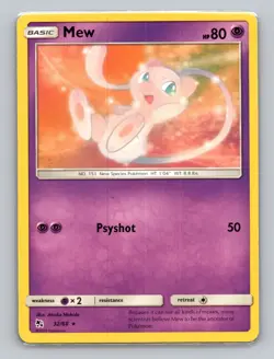 Mew 32/68 Hidden Fates Rare NM Pokemon Card 2019 Sun & Moon - Image 1