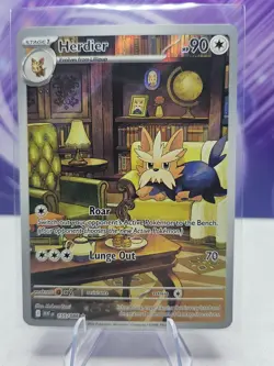 Herdier 155/086 Illustration Rare White Flare Pokemon NM - Image 1