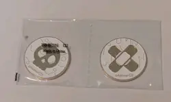 Pokemon TCG Metal Status Coins Burn & Poison Skull Band Aids Gold & White - Image 1