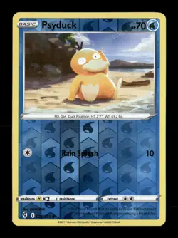 Psyduck Reverse Holo Common SWSH07: Evolving Skies 024/203 NM Pokemon LP - Image 1