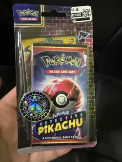 Pokemon TCG Detective Pikachu Checklane Hanging Blister Pack Sun & Moon + Coin 820650806353 - Image 1