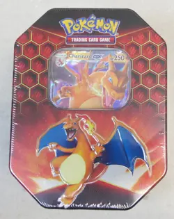 2X Pokemon - Charizard Glurak GX Tin Box Hidden Fates SEALED - Image 1