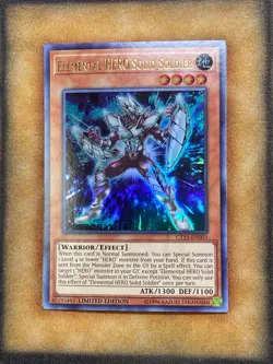 Yugioh Elemental HERO Solid Soldier CT15-EN003 Ultra Rare Limited Edition LP - Image 1