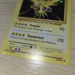 HEAVY HOLO BLEED ERROR NM Zapdos 42/108 XY Evolutions Rare 2016 Pokemon Card - Image 2