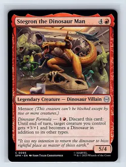Stegron the Dinosaur Man #95 Regular Common MTG 2025 Marvel's Spider-Man (SPM) - Image 1