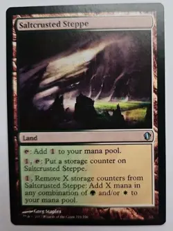 MTG Magic The Gathering Card Saltcrusted Steppe Land Commander 2013 - Image 1