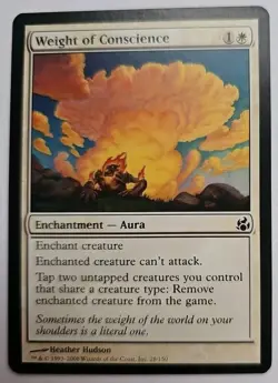 MTG Magic The Gathering Card Weight of Conscience Enchantment Aura White Eventid - Image 1