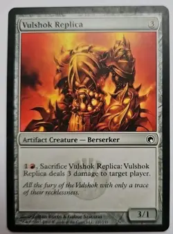 MTG Magic The Gathering Card Vulshok Replica Artifact Creature Berserker - Image 1