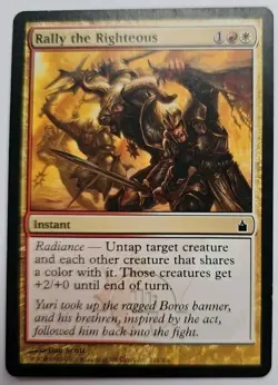 MTG Magic The Gathering Card Rally the Righteous Instant Red White Ravnica City - Image 1