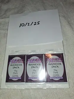 MTG MAGIC THE GATHERING 3 x THE DARK BOOSTER PACKS 1994 SEALED 742818065047 - Image 1