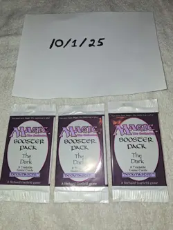 MTG MAGIC THE GATHERING 3 x THE DARK BOOSTER PACKS 1994 SEALED 742818065047 - Image 2