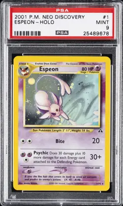 2001 POKEMON NEO DISCOVERY #1 ESPEON-HOLO PSA 9 - Image 1